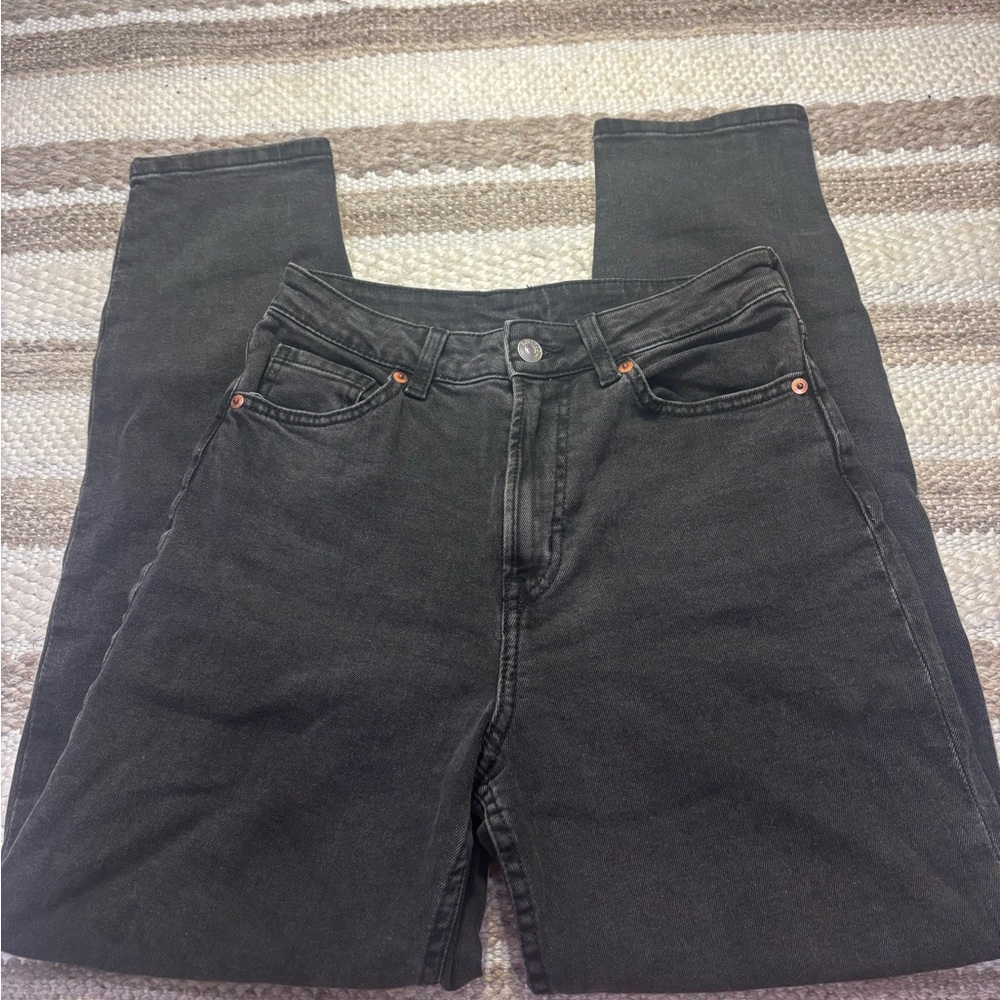 H&M Women's Straight Leg Jeans - Charcoal Black